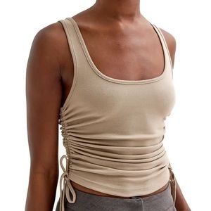 ZARA SIDE TIE TANK TOP IN WHITE